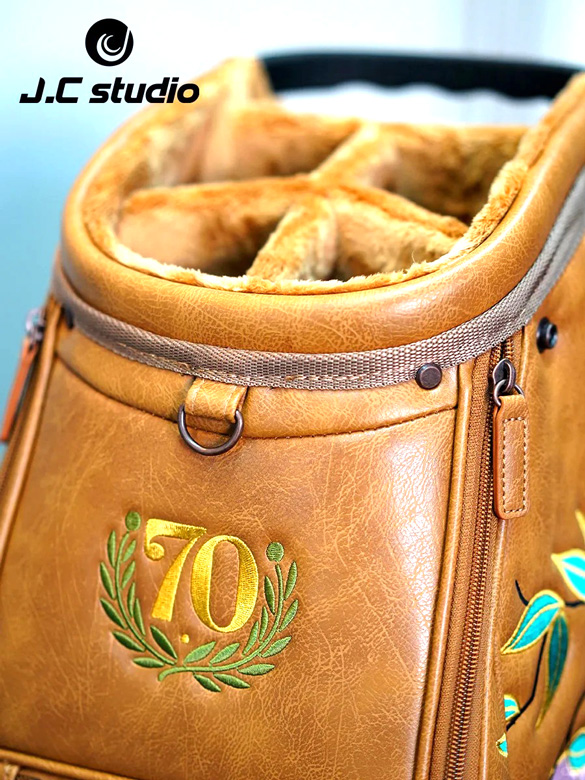 custom leather golf bag as a gift