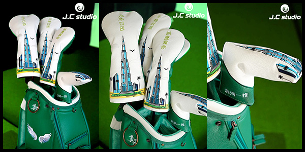 Custom golf headcovers for a golfer who customized golf bag from JCstudio